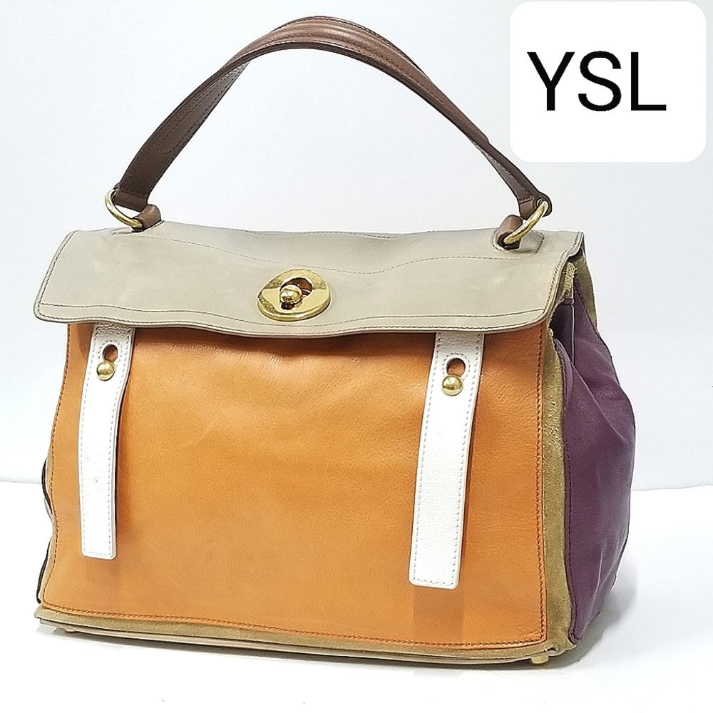 Yves Saint Laurent YSL vintage Multicolor Muse Leather handBag